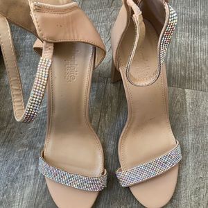 Crystal nude heels